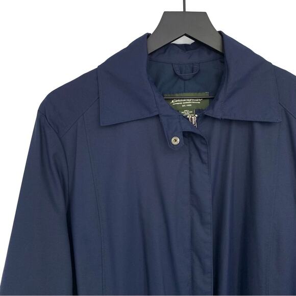 EDDIE BAUER Casual Trench Coat Navy Blue XL - Picture 2 of 12